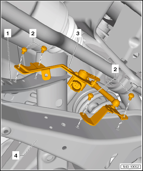 Volswagen Tiguan. Overview - Left Rear Level Control System Sensor -G76-, Adaptive Chassis DCC, AWD