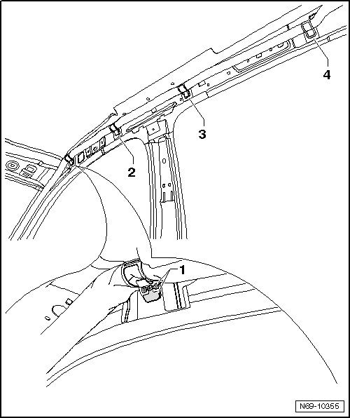 Volswagen Tiguan. Driver and Passenger Head Curtain Airbags, Removing and Installing