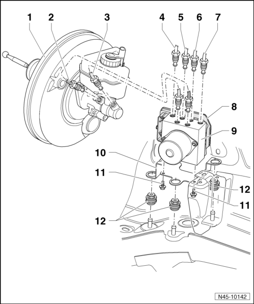 Volswagen Tiguan. Overview - Hydraulic Unit