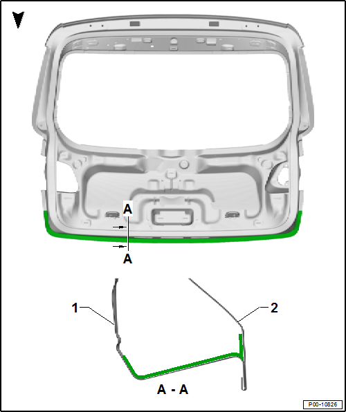 Volswagen Tiguan. Rear Lid Cavity Sealing