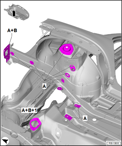 Volswagen Tiguan. Left Front Wheel Housing Cover Points