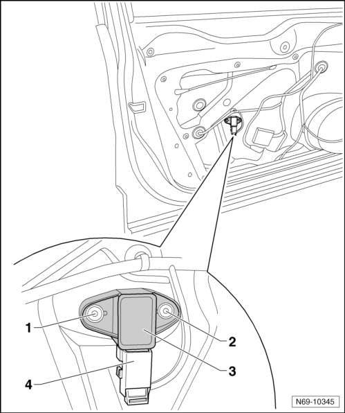 Volswagen Tiguan. Driver Side Airbag Crash Sensor -G179-, Removing and Installing