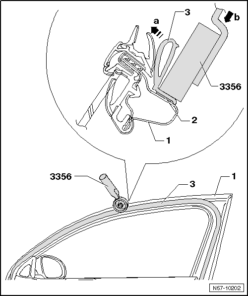 Volswagen Tiguan. Outer Door Seal, Removing and Installing