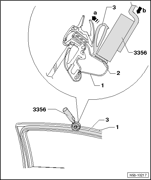 Volswagen Tiguan. Outer Door Seal, Removing and Installing