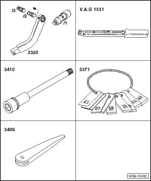 Volswagen Tiguan. Special tools and workshop equipment required