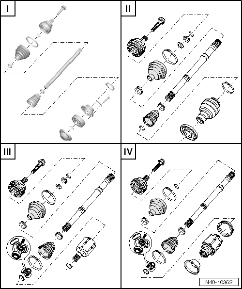 Volswagen Tiguan. Overview - Drive Axles, Servicing