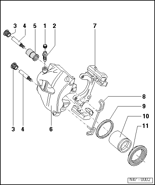 Volswagen Tiguan. Overview - Brake Caliper FN 3