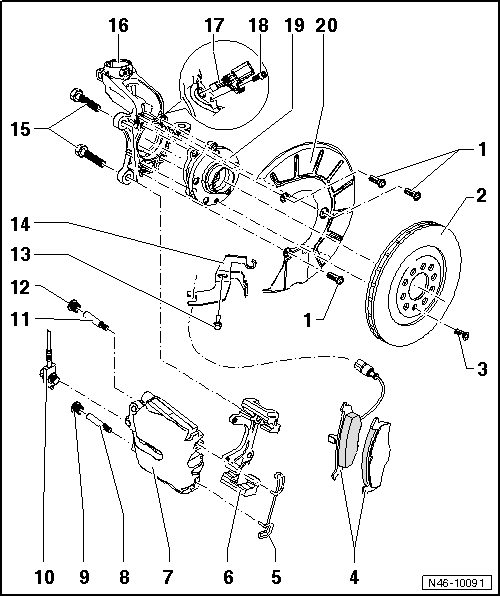 Volswagen Tiguan. Overview - Front Brakes FN 3