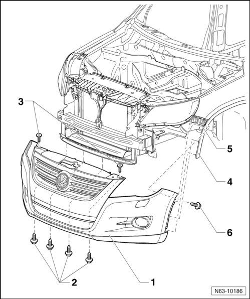 Volswagen Tiguan. Overview - Front Bumper Cover
