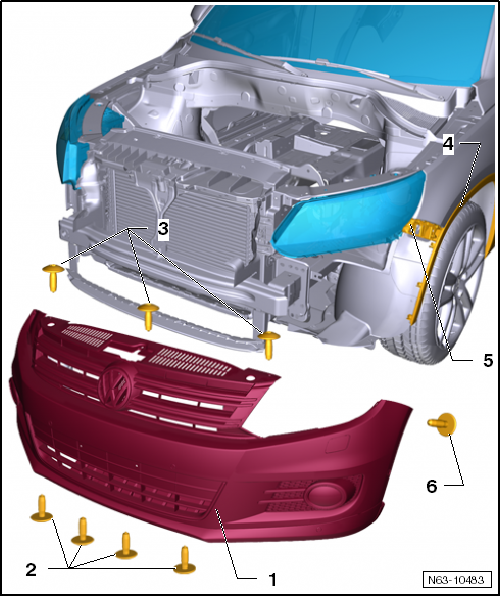 Volswagen Tiguan. Overview - Front Bumper Cover