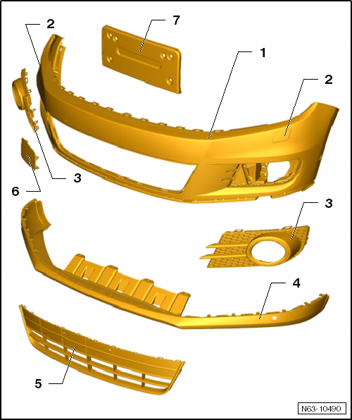 Volswagen Tiguan. Front Bumper Cover Attachments