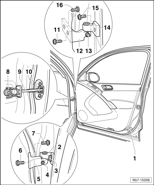 Volswagen Tiguan. Overview - Door Hinges