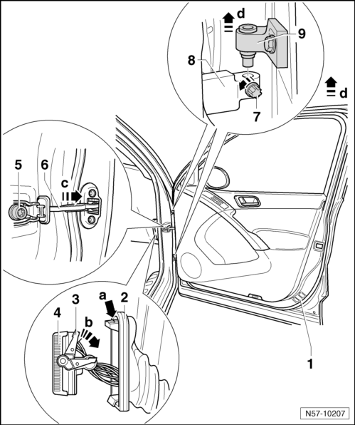 Volswagen Tiguan. Door, Removing and Installing