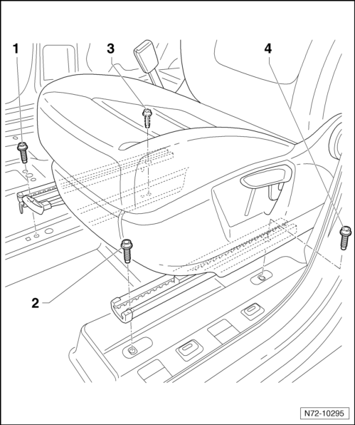 Volswagen Tiguan. Front Seat, Removing and Installing