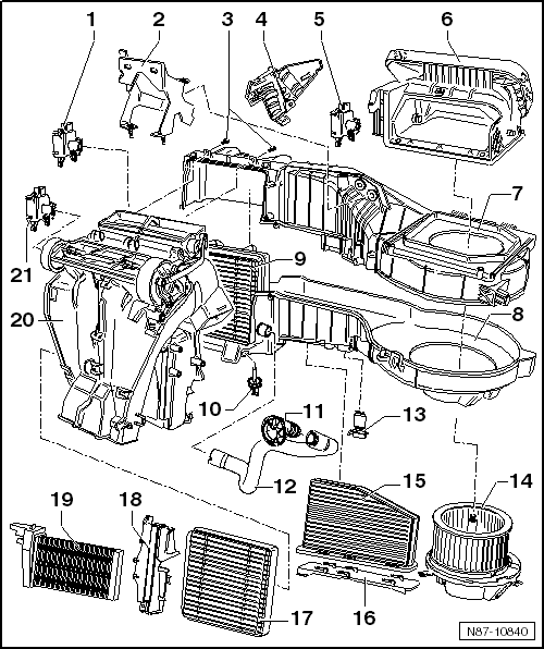 Volswagen Tiguan. Overview - Heater and A/C Unit, Electric-Manual Climate Control System