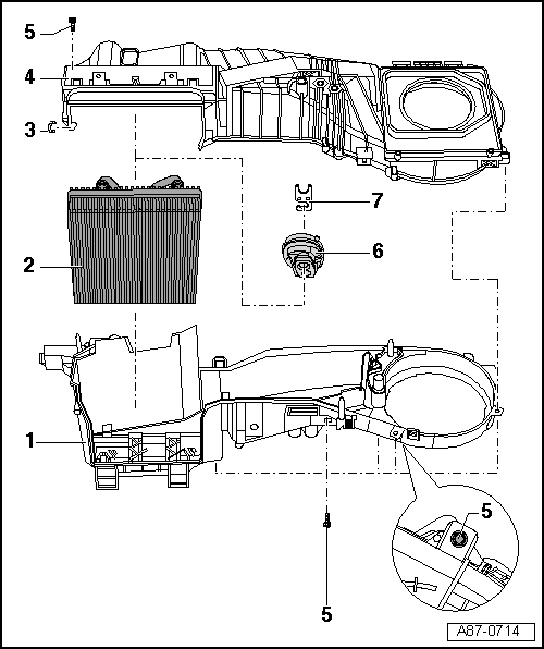 Volswagen Tiguan. Overview - Evaporator Housing