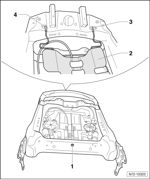 Volswagen Tiguan. Four-Way Electric Lumbar Support, Removing and Installing