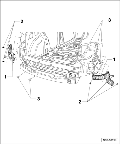 Volswagen Tiguan. Rear Bumper Cover Substructure