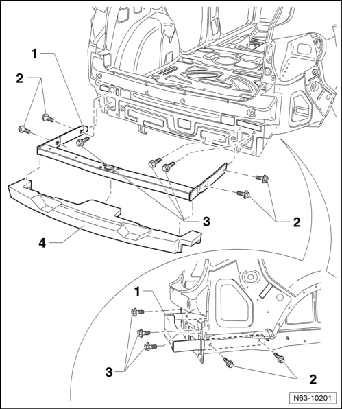 Volswagen Tiguan. Overview - Rear Bumper Carrier (USA)