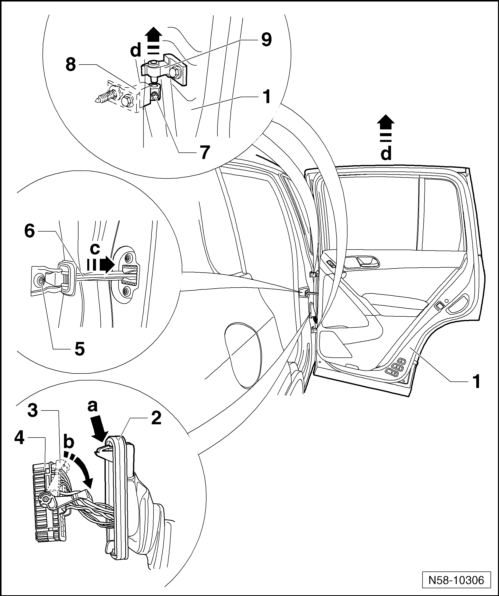 Volswagen Tiguan. Door, Removing and Installing