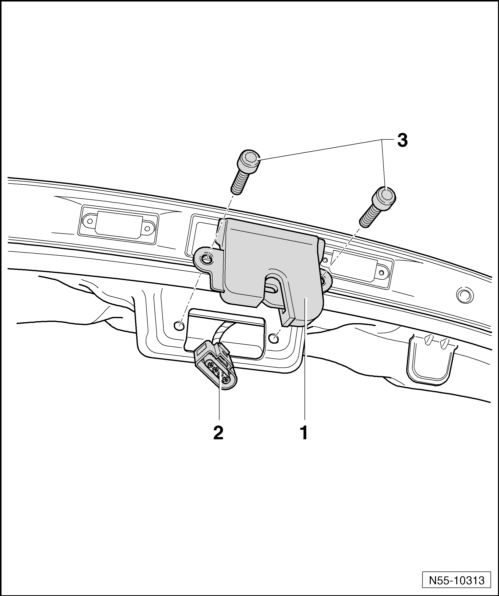 Volswagen Tiguan. Hood Latch, Removing and Installing