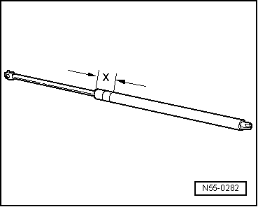 Volswagen Tiguan. Gas-Filled Strut, Venting