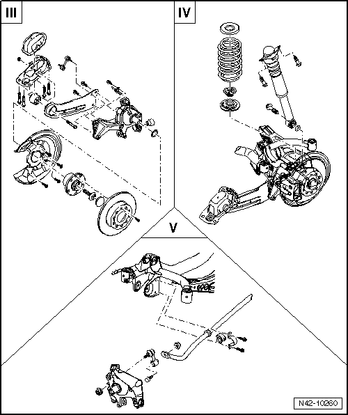 Volswagen Tiguan. Rear Suspension, FWD, Servicing