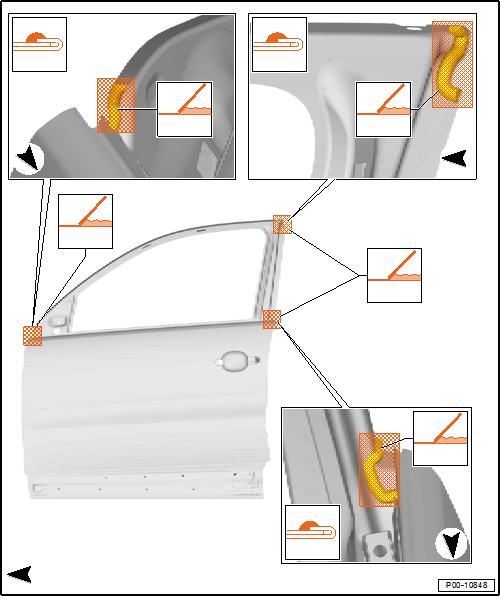 Volswagen Tiguan. Exterior View of the Front Door Seam Sealing