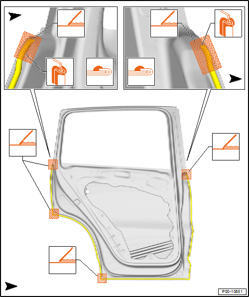 Volswagen Tiguan. Rear Door Seam Seal