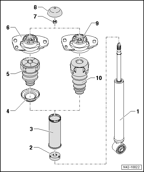 Volswagen Tiguan. Shock Absorber, Servicing