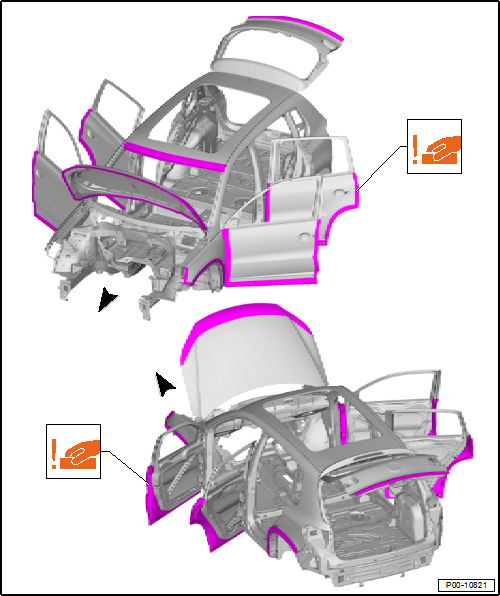 Volswagen Tiguan. Vulnerable Stone Impact Areas on Body