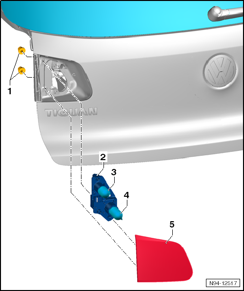 Volswagen Tiguan. Overview - Rear Lid Tail Lamp