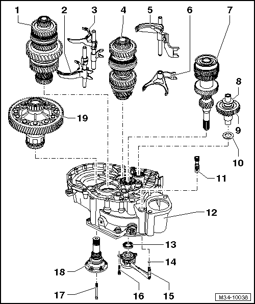 Volswagen Tiguan. Overview - Shafts, Differential, Gear Shift, FWD Vehicles