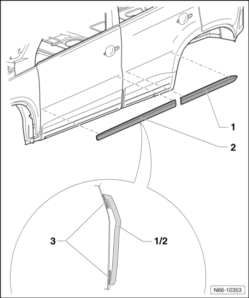 Volswagen Tiguan. Body Side Moldings