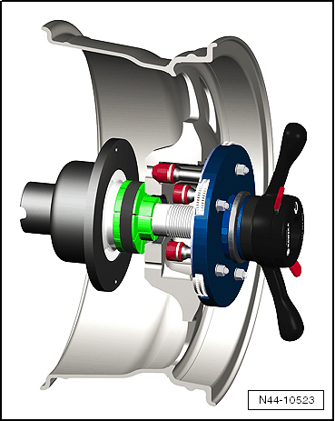 Volswagen Tiguan. Tension Wheel on Balancing Machine