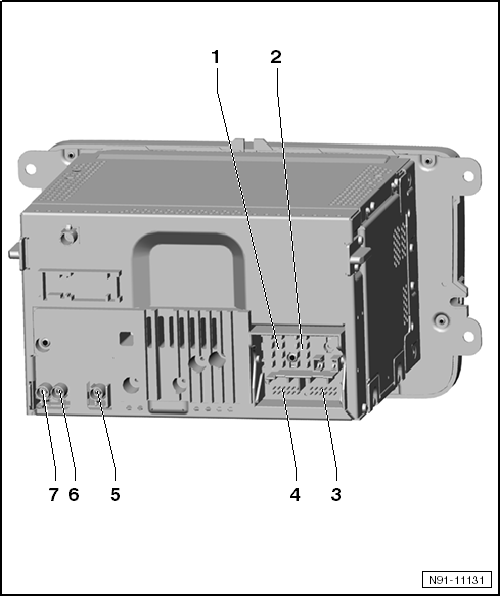 Volswagen Tiguan. Overview - "RNS 310" Radio Navigation System Connector