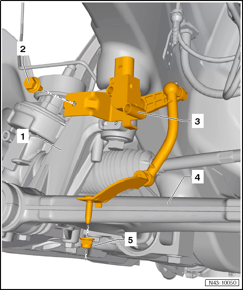 Volswagen Tiguan. Overview - Left/Right Front Level Control System Sensor -G78/G289- for the Adaptive Chassis DDC