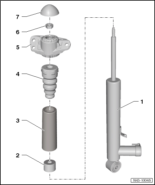 Volswagen Tiguan. Adaptive Chassis DCC Shock Absorber, FWD, Servicing