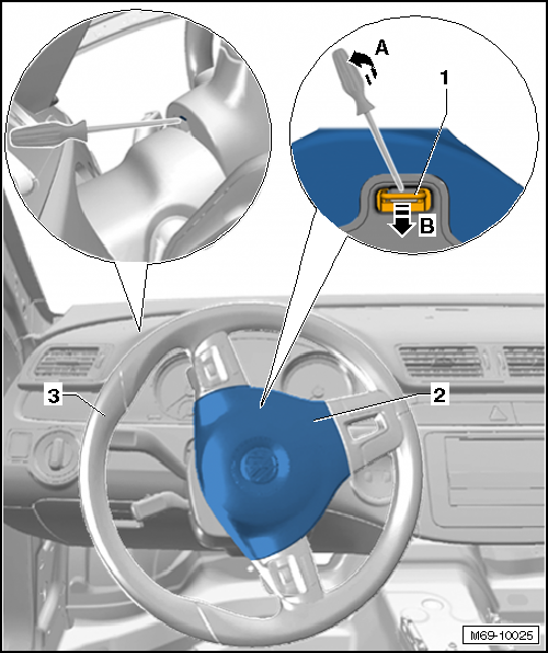 Volswagen Tiguan. Driver Side Airbag Unit, Removing and Installing, from 06/2011