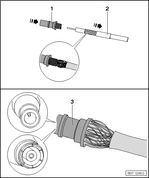 Volswagen Tiguan. Crimping the Outer Conductor: