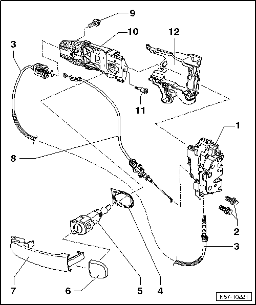 Volswagen Tiguan. Overview - Door Handle and Door Lock
