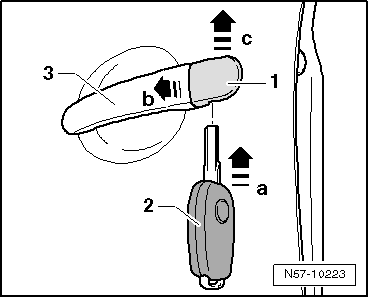 Volswagen Tiguan. Lock Cylinder Cap, Removing and Installing