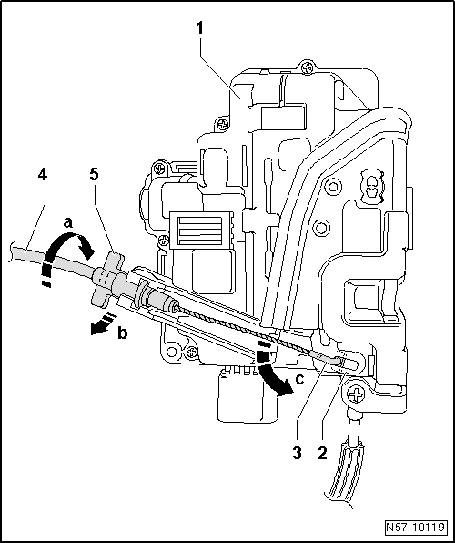 Volswagen Tiguan. Door Lock, Removing and Installing