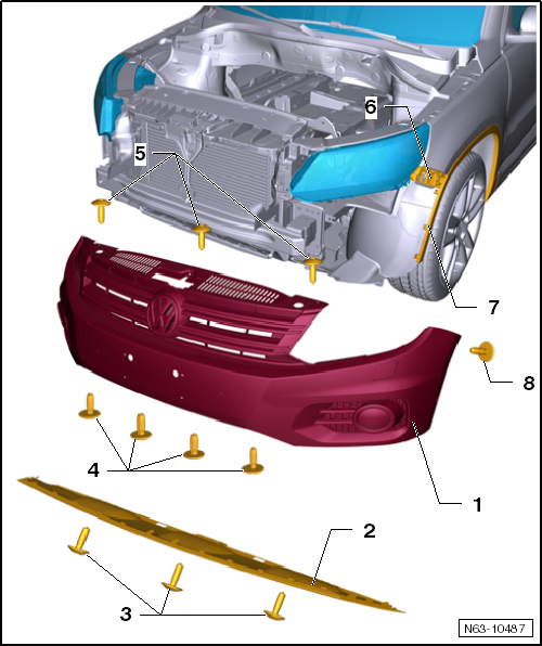 Volswagen Tiguan. Overview - Front Bumper Cover