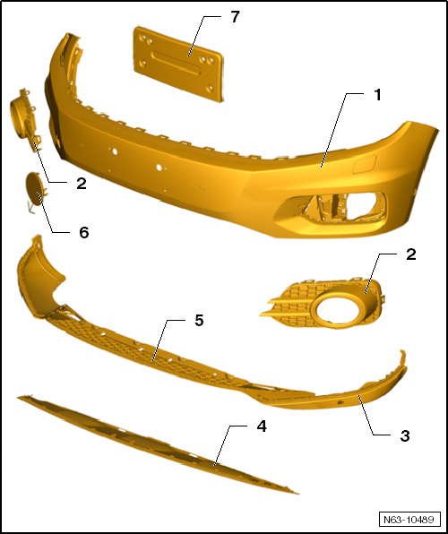 Volswagen Tiguan. Front Bumper Cover Attachments