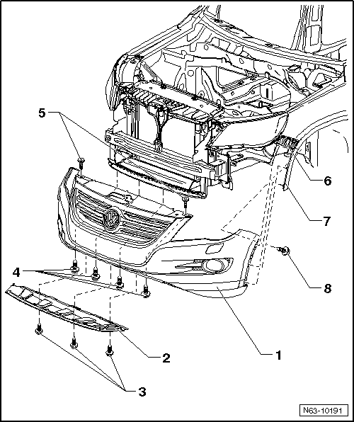 Volswagen Tiguan. Overview - Front Bumper Cover