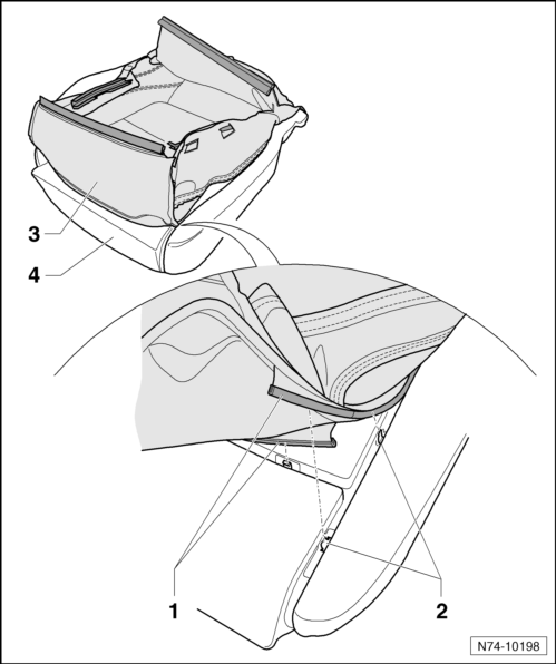 Volswagen Tiguan. Front Seat Cover and Cushion, Removing and Installing