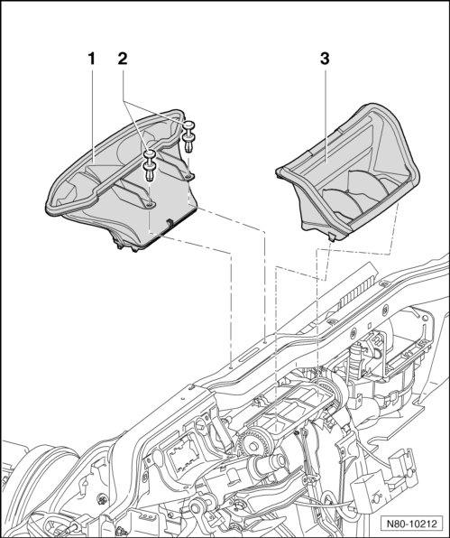 Volswagen Tiguan. Heater, Removing and Installing