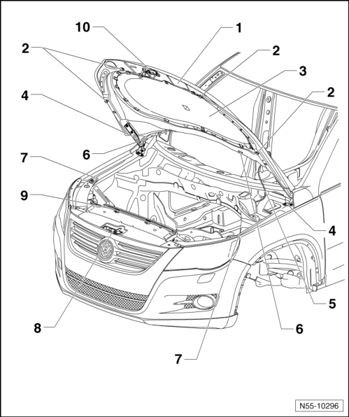 Volswagen Tiguan. Overview - Hood