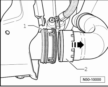 Volswagen Tiguan. Pressure Hoses, Removing